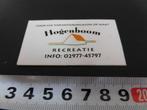 sticker aalsmeer HOGENBOOM vakantiebungalows recreatie *, Ophalen, Zo goed als nieuw