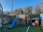 Complete Speeltuin Speelhuisje + Speeltoestel + Trampoline, Ophalen, Zo goed als nieuw, Glijbaan