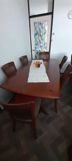 Te koop  mahonie eettafel., Ophalen of Verzenden, Gebruikt, Perfect, 4 tot 6 stoelen