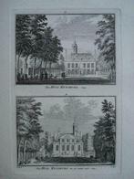 37-38 / Oostkapelle Het Huis Rynsburg Kopergravure 1754, Antiek en Kunst, Ophalen of Verzenden