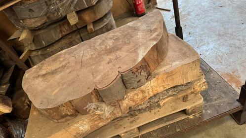 Beuken schijven diameter 110cm, Doe-het-zelf en Verbouw, Hout en Planken, Zo goed als nieuw, Eiken, Minder dan 200 cm, Ophalen