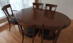 Kersen antiek houten uitschuifbare tafel met 5 stoelen, Ophalen, Gebruikt, Kersen antiek, 4 tot 6 stoelen