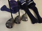 Hippo driver+fairwaywood set 3 clubs rechts regular flex, Overige merken, Set, Gebruikt, Hippo