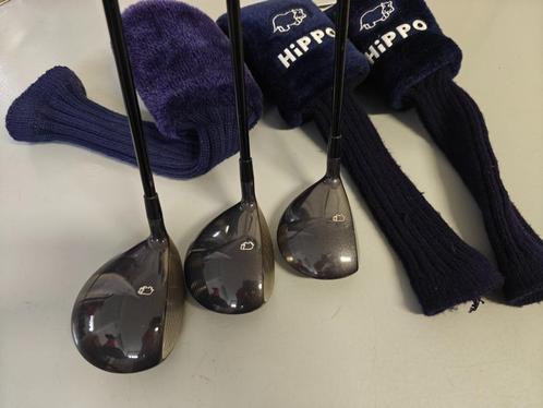 Hippo driver+fairwaywood set 3 clubs rechts regular flex, Sport en Fitness, Golf, Gebruikt, Set, Overige merken, Ophalen of Verzenden