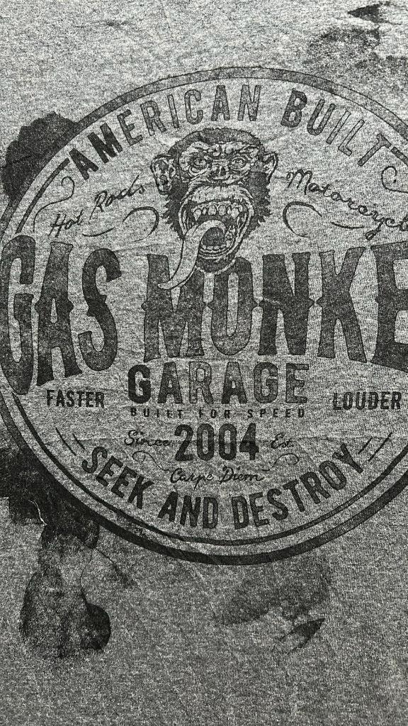 Gas Monkey Garage T-shirt – Grijs – Vintage Look / Maat M, Kleding | Heren, T-shirts, Gedragen, Maat 48/50 (M), Grijs, Ophalen of Verzenden