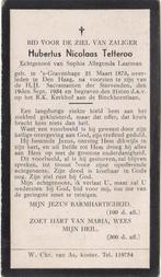 Hubertus Nic. Tetteroo 1873 Den Haag + 1934 Den Haag, 61 jr, Verzenden