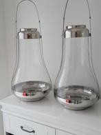 2 grote kandelaars/windlichten voor kaars, plant e.d., Huis en Inrichting, Woonaccessoires | Kandelaars en Kaarsen, Ophalen, Overige materialen