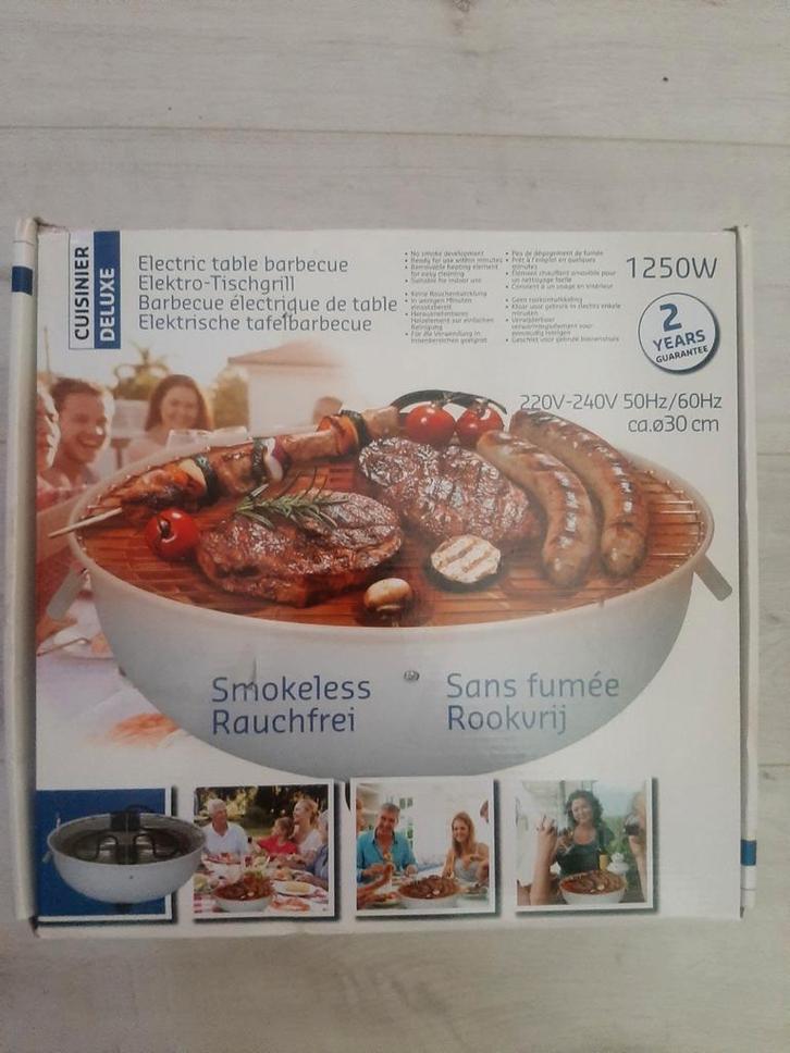Cuisinier Deluxe Elektrische Tafelbarbecue - Nieuw in doos, Tuin en Terras, Elektrische barbecues, Nieuw, Ophalen of Verzenden