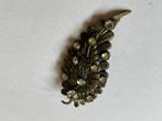 Antieke clip voor op revers of kraag, blad, gemerkt, Ophalen, Overige materialen, Broche