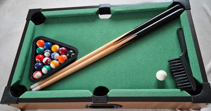 Mini Pooltafel tabletop zgan, Sport en Fitness, Biljarten en Poolen, Zo goed als nieuw, Pooltafel, Ophalen