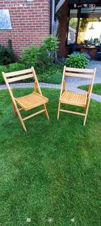Bistrostoeltjes, Tuin en Terras, Ophalen, Gebruikt, Hout, Inklapbaar