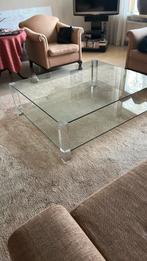 Grote glazen salontafel, Huis en Inrichting, Tafels | Salontafels, Ophalen, Gebruikt, 100 tot 150 cm, 50 tot 100 cm