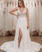 Trouwjurk maat 38 met split, Ophalen of Verzenden, Zo goed als nieuw, Wit, Trouwjurk