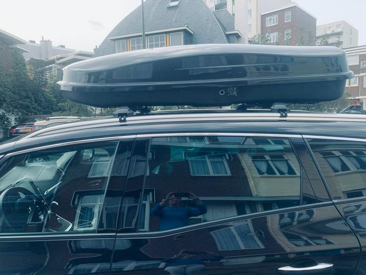 Renault dakkoffer glanzend zwart 450 liter, Auto diversen, Dakkoffers, Zo goed als nieuw, Ophalen