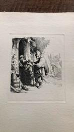 Oude ets Rembrandt van Rijn, Antiek en Kunst, Ophalen of Verzenden