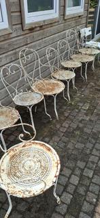 Vintage smeedijzeren tuinzet jaren 30 styl, Tuin en Terras, Ophalen, Overige materialen, Gebruikt, 8 zitplaatsen