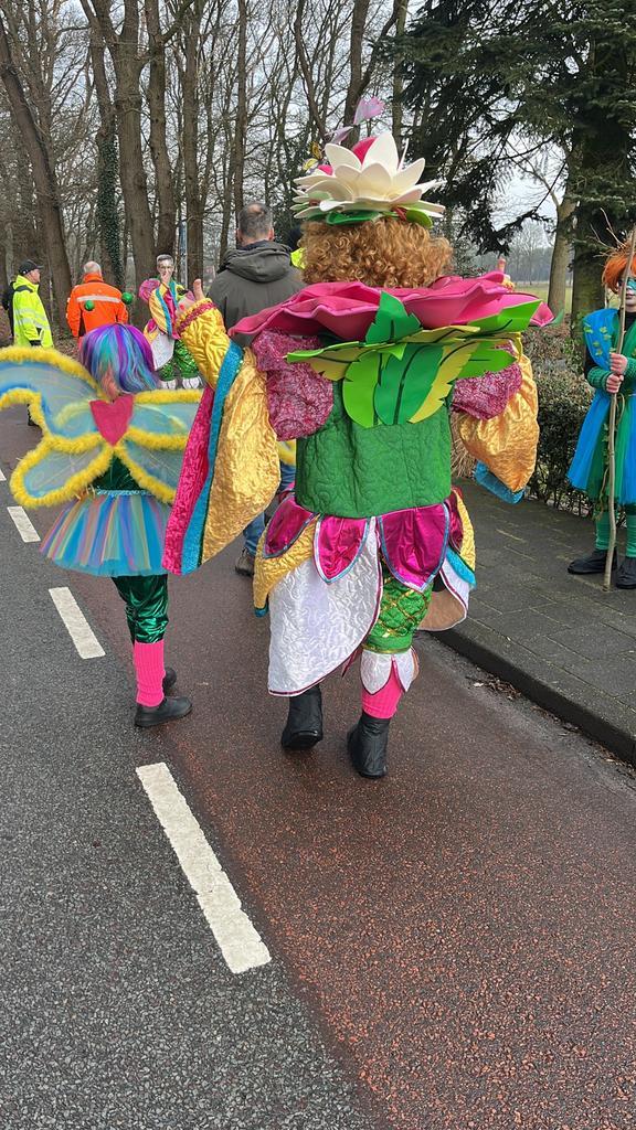 Loopgroep carnaval lelies bloem elfen 37 volwassenen 32 kin, Kleding | Dames, Carnavalskleding en Feestkleding, Zo goed als nieuw