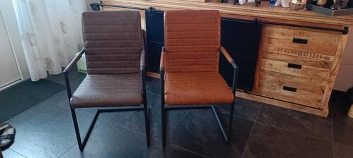 Eettafel Stoelen 6x, Huis en Inrichting, Stoelen, Zo goed als nieuw, Vijf, Zes of meer stoelen, Leer, Metaal, Overige kleuren