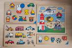 Sinterklaas: Noppenpuzzels Set (4 stuks) voor Kleintjes, Ophalen of Verzenden, Zo goed als nieuw, Van hout, Minder dan 10 stukjes