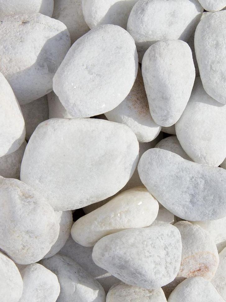 Witte Kiezelstenen ong 100KG, Tuin en Terras, Grind, Keien en Split, Nieuw, Wit, Marmer, Ophalen