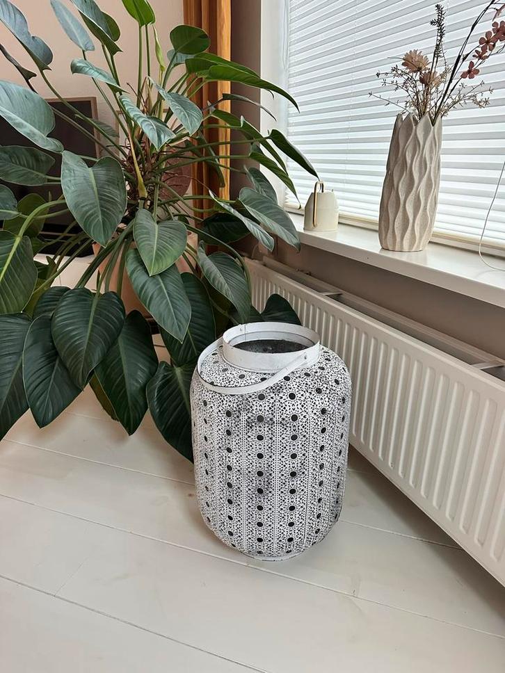 Grote Oosterse Windlicht Lantaarn - Sfeervol Glas & Metaal, Huis en Inrichting, Woonaccessoires | Kandelaars en Kaarsen, Zo goed als nieuw