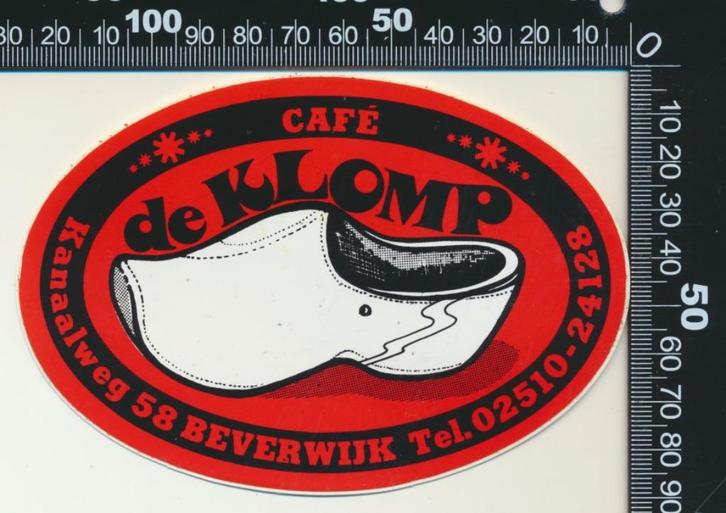 Sticker: Cafe De Klomp - Beverwijk, Verzamelen, Stickers, Zo goed als nieuw, Bedrijf of Vereniging, Ophalen of Verzenden