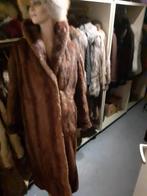 3/4 echte bruine bontjas CARNAVAL mankement  maat L, Ophalen of Verzenden, Gedragen, Maat 42/44 (L), Bruin