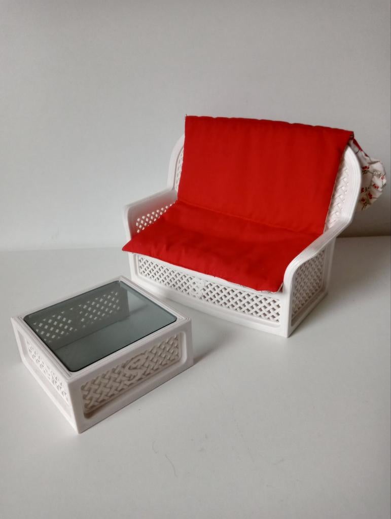 Poppenhuis Meubels Set - Bank en Tafel, Ophalen of Verzenden, Nieuw, Toebehoren