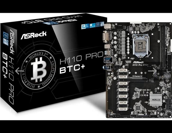 Mining Rig GPU Moederbord + Risers plus Voeding, Computers en Software, Moederborden, Gebruikt, Intel, DDR4, Ophalen of Verzenden