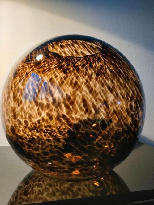 Fidrio Glas Vaas Bolvaas Leepard Cheetah 17-943, Antiek en Kunst, Antiek | Glas en Kristal, Ophalen