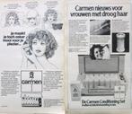 5 vintage advertenties reclames Carmen Set 1975-76, Verzenden, Gebruikt