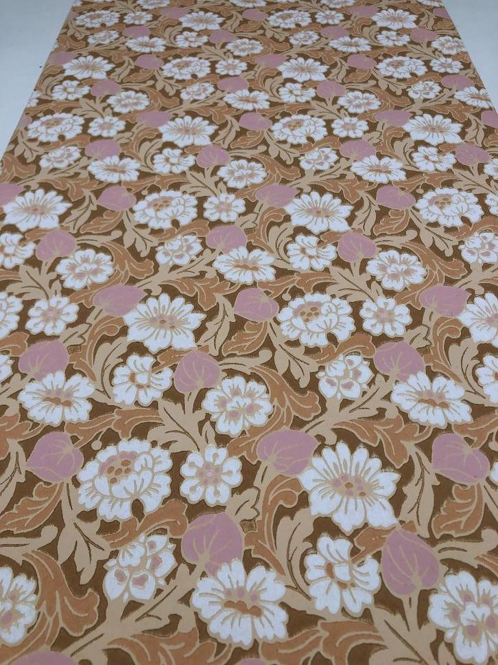 Origineel zeldzaam vintage 60s / 70s behang, nieuwstaat!, Huis en Inrichting, Stoffering | Behang, Blauw, Rood, Wit, Zwart, Beige