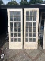 Oude set paneeldeuren met glas, Doe-het-zelf en Verbouw, Ophalen, Gebruikt, Minder dan 80 cm, Binnendeur