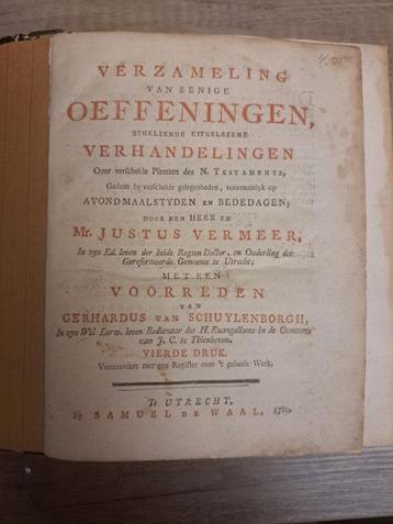 1780 Justus Vermeer Verzameling van Oefeningen en Leerreden beschikbaar voor biedingen