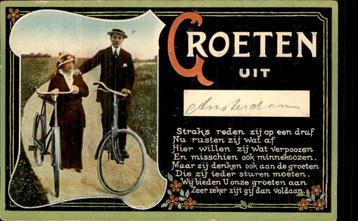 Amsterdam - Groeten uit - Fiets  beschikbaar voor biedingen