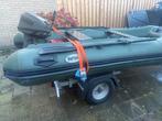 Rubberboot 330 met trailer en 6pk buitenboordmotor 2takt, Watersport en Boten, Ophalen, Gebruikt, Complete set