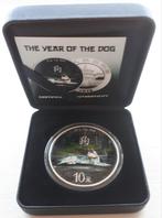 Zilveren 30 gr Chinese Year of the Dog colored 2018., Ophalen of Verzenden, Setje, Zilver