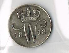 1818 Willem 1 een 10 cent als replica , vaste pr. € 2,70, Postzegels en Munten, Munten | Nederland, Losse munt, 10 cent, Koning Willem I