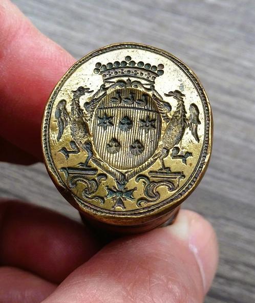 18 de eeuw Groot Zegelstempel Lakzegel Cachet Signet Wapen, Antiek en Kunst, Antiek | Kantoor en Zakelijk, Ophalen of Verzenden