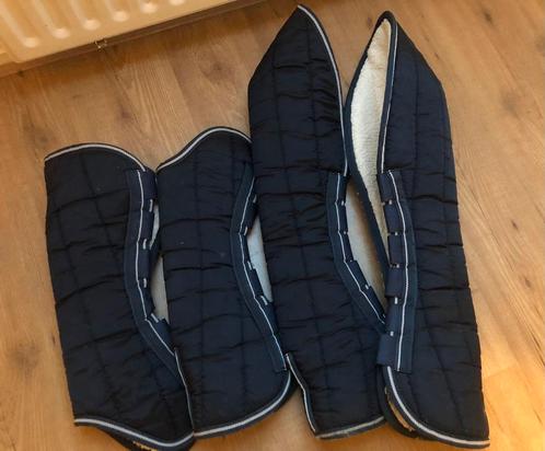 Set Hoge Transportbeschermers Bont Blauw Full Klittenband, Dieren en Toebehoren, Paarden en Pony's | Beschermers, Gebruikt, Transport