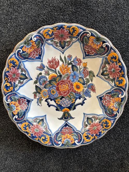 Makkums wandbord aardewerk,  groot, Antiek en Kunst, Antiek | Wandborden en Tegels, Ophalen of Verzenden