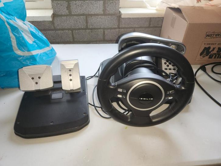 Zolio racestuur met pedalen., Computers en Software, Joysticks, Gebruikt, Ophalen of Verzenden