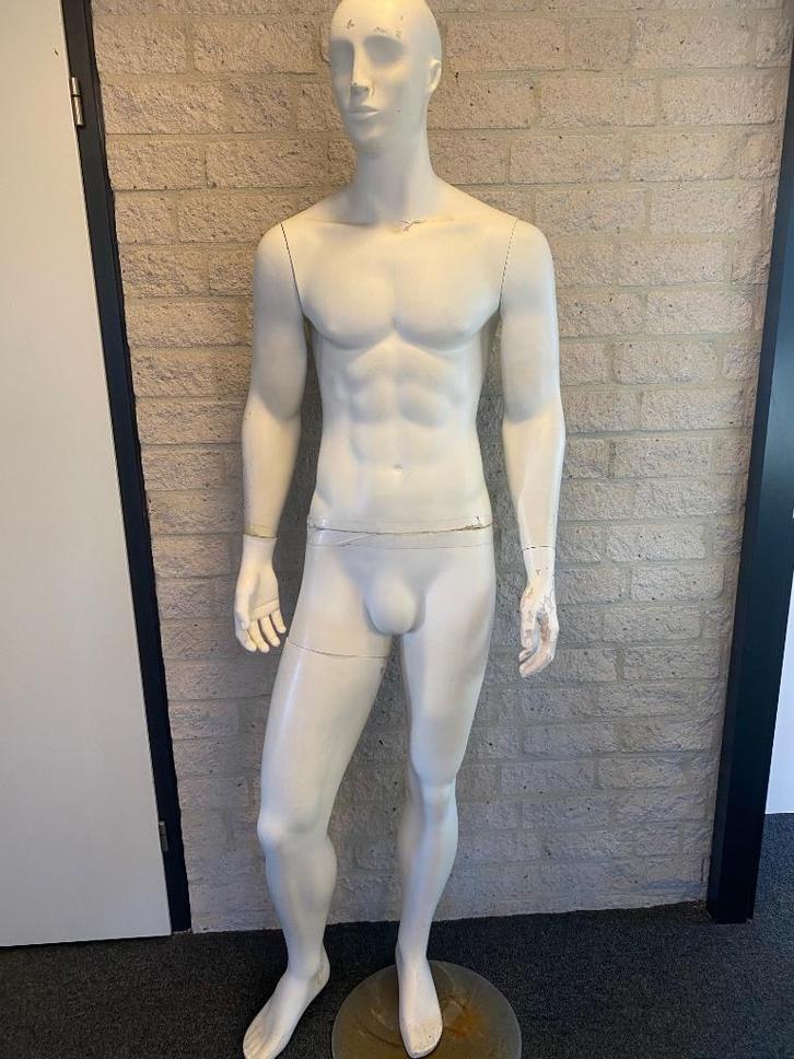 Etalagepop (3) heer / mat / wit (gebruikt/beschadigd), Hobby en Vrije tijd, Overige Hobby en Vrije tijd, Gebruikt, Ophalen