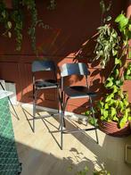 2 zwarte IKEA barkrukken, Huis en Inrichting, Barkrukken, Ophalen, Gebruikt, Met voetsteun, 60 tot 90 cm