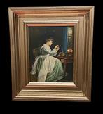 Oud schilderij De naaister.Gesign., Antiek en Kunst, Kunst | Schilderijen | Klassiek, Ophalen of Verzenden