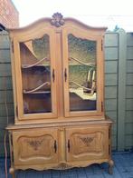 FRANSE ANTIEKE BUFFET - VITRINEKAST QUEEN ANN / CABINET, Huis en Inrichting, Ophalen, Gebruikt, 100 tot 150 cm, Eikenhout