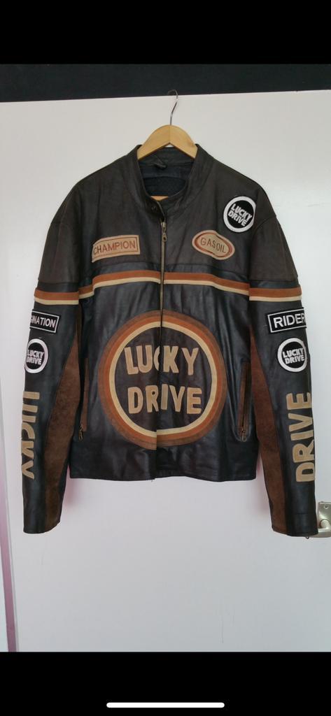 Vintage Racing Leren Jas - XL, Motoren, Kleding | Motorhelmen, Heren, Overige typen, XL, Overige merken, Tweedehands, Ophalen