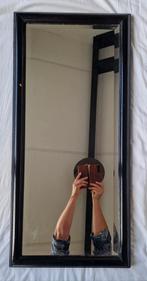 spiegel facet geslepen glas 89x39 cm zwarte lijst, Huis en Inrichting, Woonaccessoires | Spiegels, Ophalen, Minder dan 50 cm, Gebruikt
