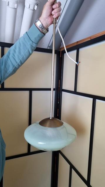 Retro Plafondlamp Jaren 50/60 Groen Gemarmerd beschikbaar voor biedingen