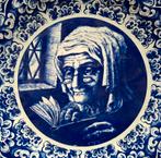 Zeer groot Antiek wandbord, bord Boch België 40 cm! doorsnee, Ophalen of Verzenden